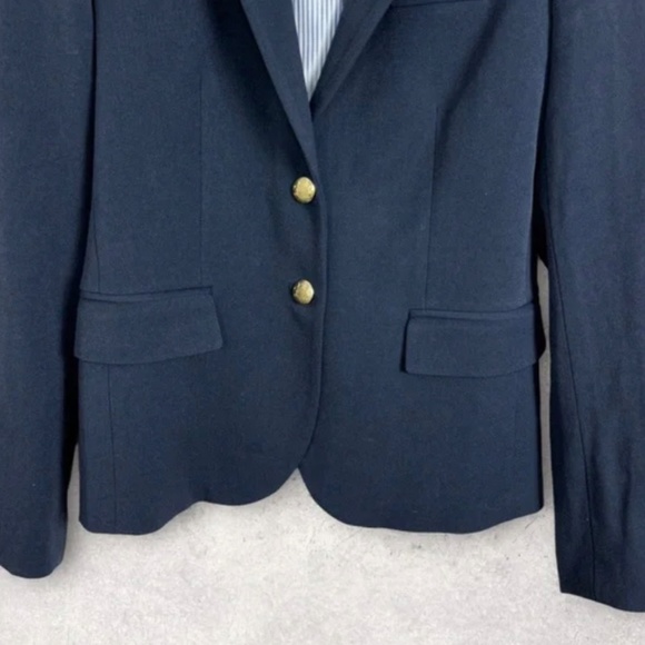 J. Crew Schoolboy Blazer Navy Blue Size 4 Style # J4548 Double Button Stretch - Picture 6 of 13